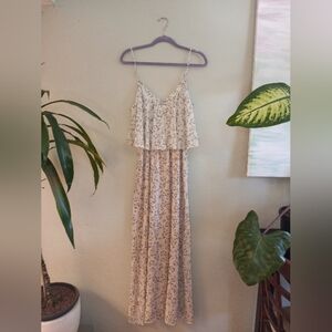 Lovestitch Bohemian Floral V Neck Flowy Adjustable Spaghetti Strap Maxi Dress